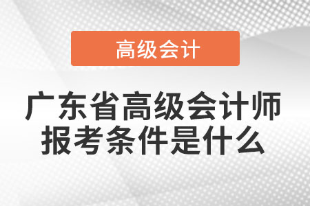 廣東省高級(jí)會(huì)計(jì)師報(bào)考條件是什么