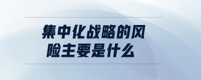 集中化戰(zhàn)略的風險主要是什么