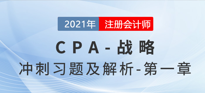 2021年CPA戰(zhàn)略考前沖刺習(xí)題及解析——第一章戰(zhàn)略與戰(zhàn)略管理