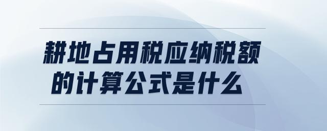 耕地占用稅應(yīng)納稅額的計(jì)算公式是什么