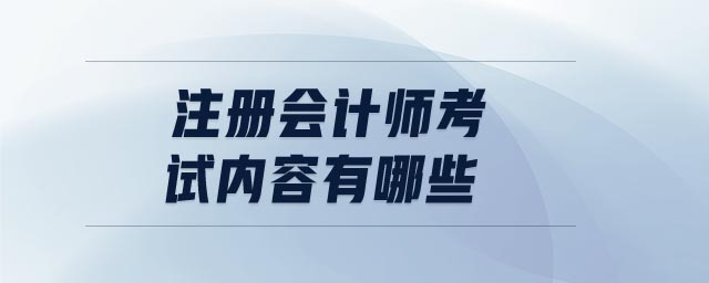 注冊會計師考試內(nèi)容有哪些