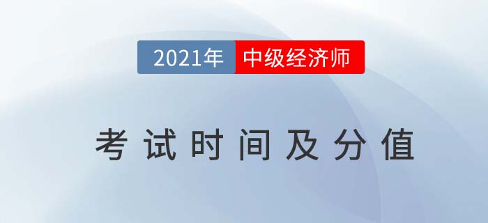 2021中級經(jīng)濟(jì)師考試科目及分值