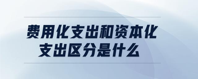 費用化支出和資本化支出區(qū)分是什么