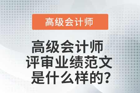 高級(jí)會(huì)計(jì)師評(píng)審業(yè)績(jī)范文是什么樣的？