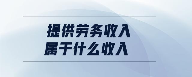 提供勞務(wù)收入屬于什么收入