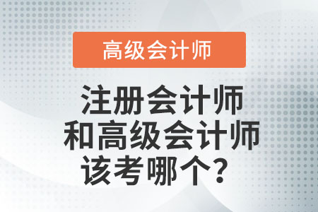 注冊會計師和高級會計師該考哪個？