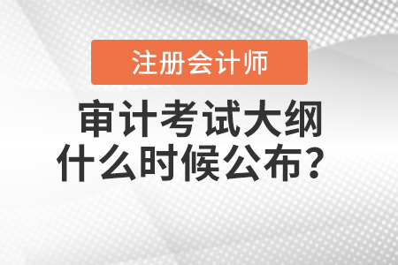 2022年注冊會計(jì)師審計(jì)考試大綱什么時候公布？