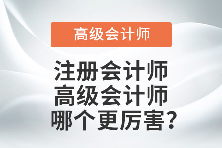 注冊(cè)會(huì)計(jì)師和高級(jí)會(huì)計(jì)師哪個(gè)更厲害？