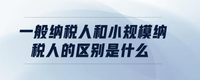 一般納稅人和小規(guī)模納稅人的區(qū)別是什么