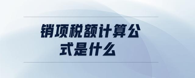 銷項(xiàng)稅額計(jì)算公式是什么