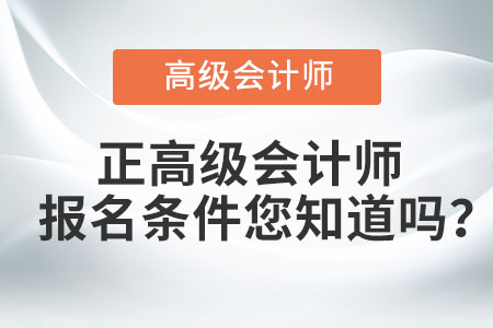 正高級(jí)會(huì)計(jì)師報(bào)名條件您知道嗎？