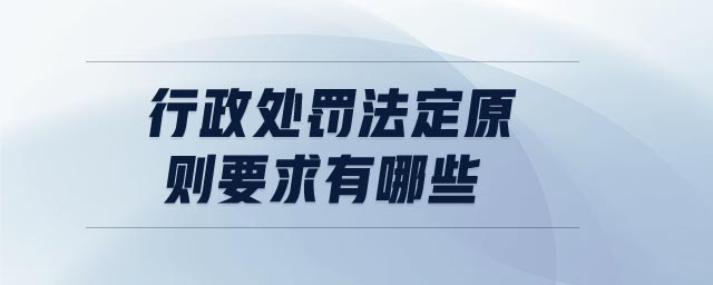 行政處罰法定原則要求有哪些