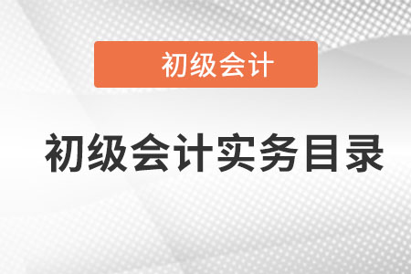 初級會計實務目錄哪里有？