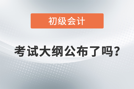 2022年初級(jí)會(huì)計(jì)師考試大綱公布了嗎,？