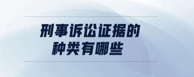 刑事訴訟證據(jù)的種類有哪些