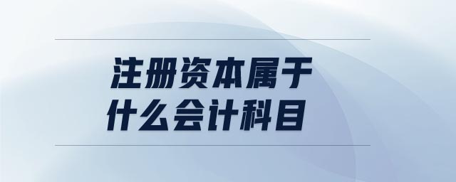 注冊資本屬于什么會計科目