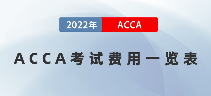 ACCA考試費用一覽表