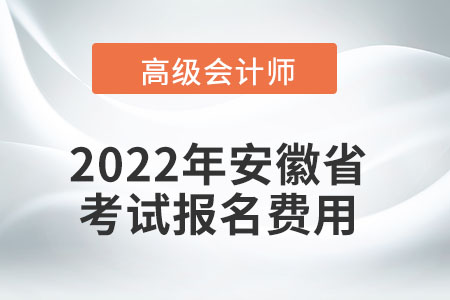 2022年安徽省高級會計師考試報名費用公布