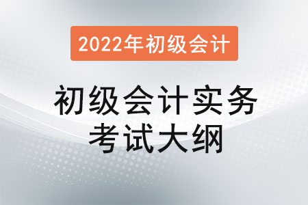 2022年初級會計《初級會計實務》考試大綱第一章概述