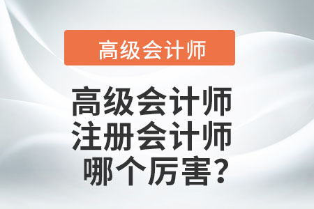 高級會計師和注冊會計師哪個厲害？