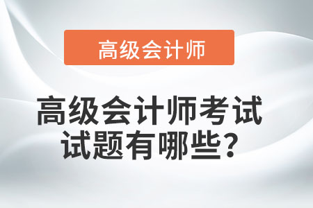 高級(jí)會(huì)計(jì)師考試試題有哪些,？