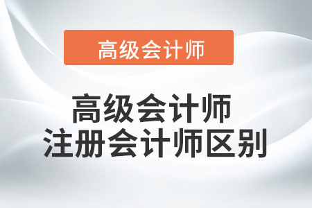 高級會計師和注冊會計師區(qū)別