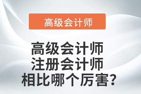 高級(jí)會(huì)計(jì)師與注冊(cè)會(huì)計(jì)師相比哪個(gè)厲害,？