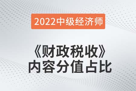  2022年中級經濟師《財政稅收》各章節(jié)內容重要程度占比