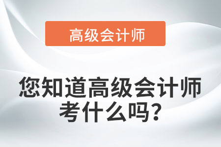 您知道高級(jí)會(huì)計(jì)師考什么嗎,？