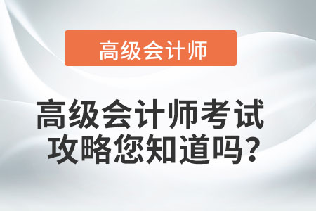 高級(jí)會(huì)計(jì)師考試攻略您知道嗎？