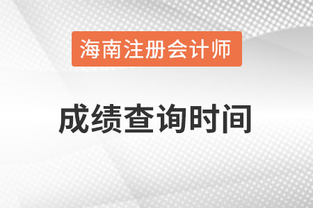 海南注冊會計師成績查詢時間在什么時候,？