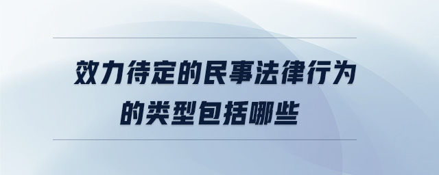 效力待定的民事法律行為的類型包括哪些