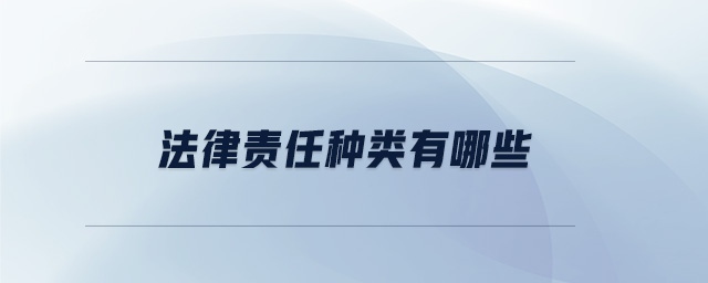 法律責(zé)任種類有哪些