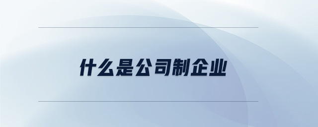 什么是公司制企業(yè)