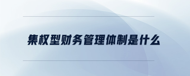 集權(quán)型財(cái)務(wù)管理體制是什么