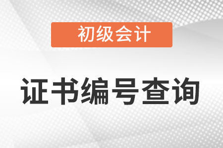 初級會計證書編號查詢方法是什么？