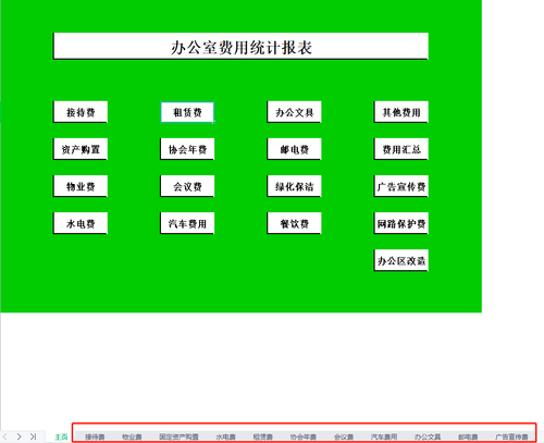 財(cái)務(wù)報(bào)表之辦公費(fèi)用統(tǒng)計(jì)表