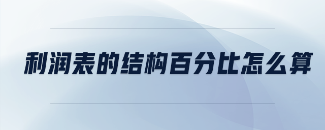 利潤(rùn)表的結(jié)構(gòu)百分比怎么算