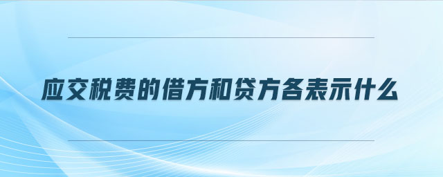 應交稅費的借方和貸方各表示什么