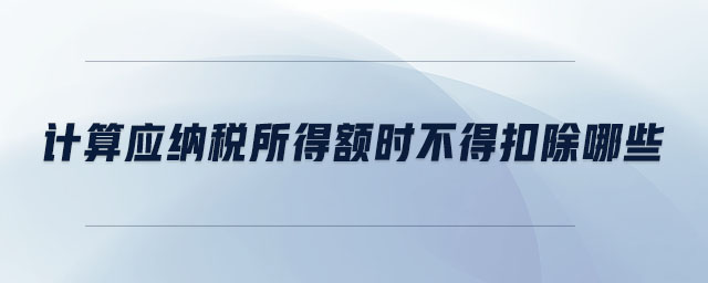 計算應(yīng)納稅所得額時不得扣除哪些