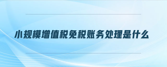 小規(guī)模增值稅免稅賬務(wù)處理是什么