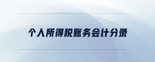 個(gè)人所得稅賬務(wù)會(huì)計(jì)分錄