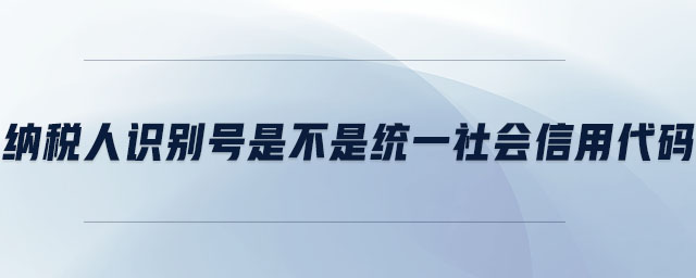 納稅人識別號是不是統(tǒng)一社會信用代碼