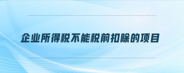 企業(yè)所得稅不能稅前扣除的項(xiàng)目