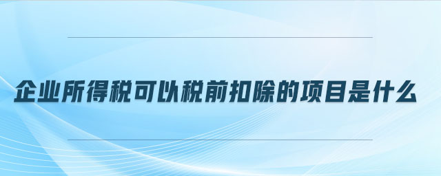 企業(yè)所得稅可以稅前扣除的項目是什么