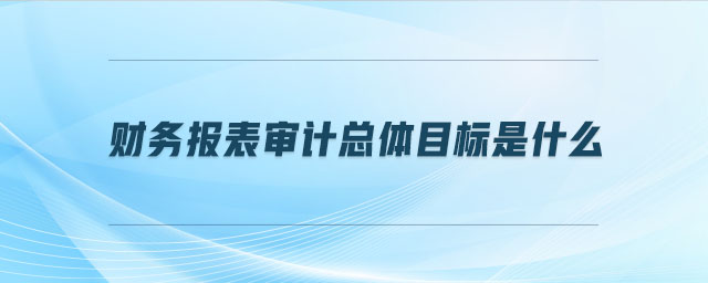 財務報表審計總體目標是什么