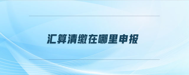 匯算清繳在哪里申報