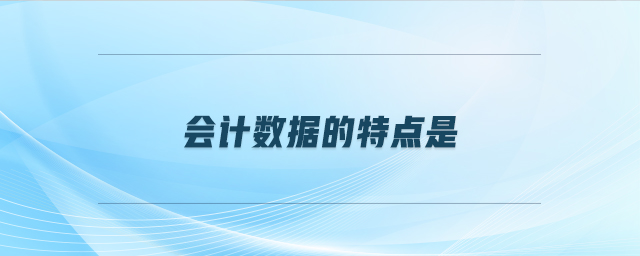 會計數(shù)據(jù)的特點是