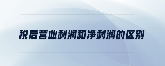 稅后營業(yè)利潤和凈利潤的區(qū)別