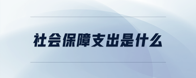 社會保障支出是什么